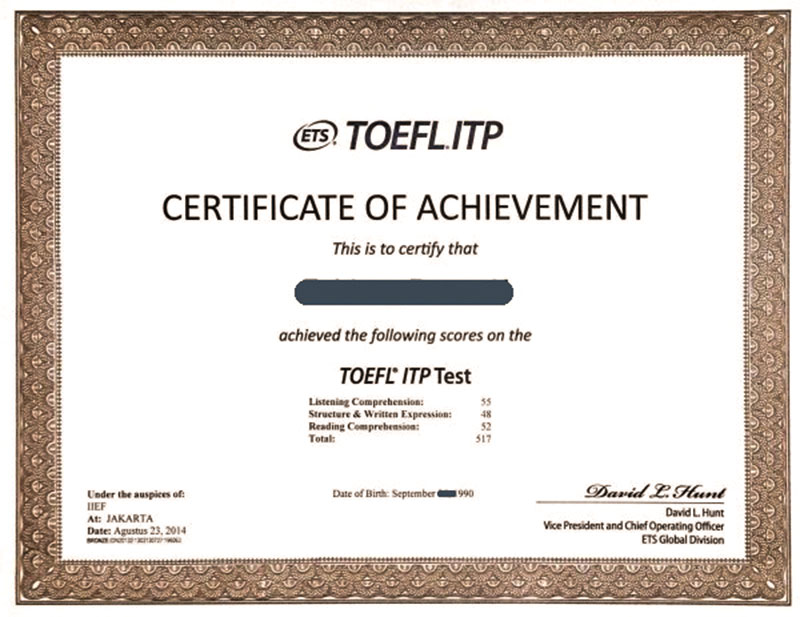 Chứng chỉ A2 của IIG chính là chứng chỉ TOEFL ITP